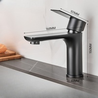 Robinet de lavabo chaud et froid Design moderne à un trou avec noyau de valve en acier inoxydable sous le bassin pour les hôtels et les ménages