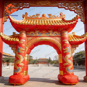 Arche gonflable géante sur le thème du Dieu de la richesse, porte festive pour centre commercial, promotion du Nouvel An - Product Image 6