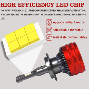 נורת לד לרכב בעוצמה גבוהה 120W 38000 לומן 3570 שבבי CSP CANBUS H1 H4 H7 H11 9005 12V 24V 6000K - Product Image 2