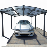 Abri de voiture moderne et luxueux en alliage d'aluminium durable, avec cadre thermolaqué anti-rouille, pour stationnement extérieur