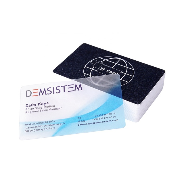 Custom Printing Transparent Card Supplier 85.5*54mm Iso14443A Business NFC 13.56mhz Pvc Card
