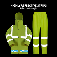 Combinaison de pluie durable, imperméable, respirante, haute visibilité, réfléchissante, pour moto, patrouille routière, sécurité, travail