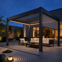 Store banne latérale HESIWEI pour pergola à lames en aluminium, écran zippé pour l'extérieur, protection de l'intimité