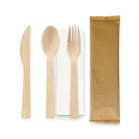 Ensemble de couverts jetables biodégradables en bambou, couteau, fourchette, cuillère, ensemble de voyage avec boîte d'emballage pour avion, couverts en bambou de voyage