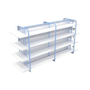 Espositore a isola bifacciale personalizzato <span class=keywords><strong>blu</strong></span> Miniso Premium per negozi di cancelleria, articoli per la mamma e il bambino, negozi di articoli per animali domestici - Product Image 6