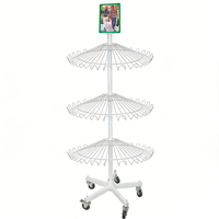 Étagère rotative à 3 niveaux pour chaussures, 360° °   Présentoir à chaussures rotatif avec roulettes et porte-panneau, étagère de présentation pour magasin de chaussures