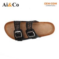 Nouvelles sandales décontractées à double boucle, dessus en PVC, semelle extérieure en liège soufflé, plateforme, printemps-été, style bohème