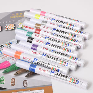 Nouveau design OEM 12 couleurs stylo <span class=keywords><strong>marqueur</strong></span> acrylique imperméable <span class=keywords><strong>permanent</strong></span> en plastique sec Pentextile <span class=keywords><strong>marqueur</strong></span> d'art pour vêtements cuir tissu - Product Image 6