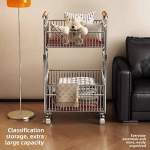 Carrito de Almacenamiento de Acero Inoxidable de Doble Nivel, Impermeable, para Toallas de Cocina, Gran Capacidad, No Plegable - Product Image 3