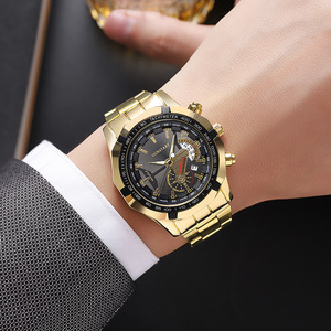 Thương hiệu thép không gỉ Dây đeo đồng hồ nam sang trọng lịch thường thạch anh Đồng hồ khái niệm lớn quay số du lịch đồng hồ đeo tay Mens Đồng hồ - Product Image 2