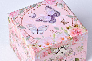 Ever Bright Custom Logo Music Box 4 pulgadas Pink Garden Ballerina Fairy Flower Características <span class=keywords><strong>Canción</strong></span> con cajón para niños - Product Image 4
