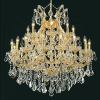 Grand lustre en cristal Led Vintage doré décoratif de luxe européen pour hall d'hôtel