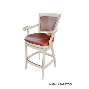 Tabouret de bar en bois de Saint-Sébastien antique en bois massif Mobilier commercial marron foncé Chaises de salle à manger de luxe Hauteur de comptoir - Product Image 3