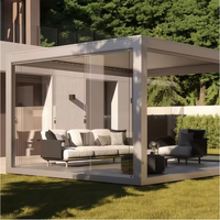 Pergola solaire pour jardin, pergola photovoltaïque avec toit à lames orientables électriques, pergola en aluminium