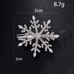 กิ๊บติดผมรูปเกล็ดหิมะน่ารักสำหรับฤดูใบไม้ร่วงฤดูหนาว กิ๊บติดผมรูปปากเป็ดประดับเพชรระยิบระยับ อุปกรณ์เสริมผม - Product Image 3