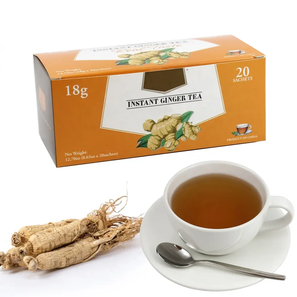 फ़ैक्टरी हर्बल चाय कस्टम OEM 18 ग्राम इंस्टेंट जिनसेंग अदरक पेय जिनसेंग के साथ अदरक चाय