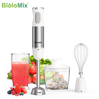 Blender Tangan 4 in 1 1000W, 5 Kecepatan, Turbo Stick Mixer, Bebas BPA, Chopper, Whisk, Penghancur Es, Pengolah Makanan