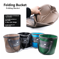 Sac de camping pliable multifonctionnel 20L en bâche PVC à double fond rigide, étanche, facile à transporter, pour toutes les saisons, idéal pour la randonnée en extérieur