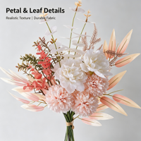 Bouquet de fleurs artificielles en soie, arrangements floraux pour mariages, centres de table pour mariée, décoration intérieure rustique, vase floral