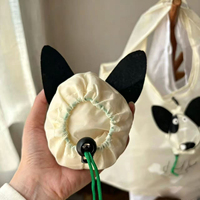 Sac de courses pliable personnalisé en forme d'animal en peluche, sac de courses réutilisable et pliable de taille moyenne