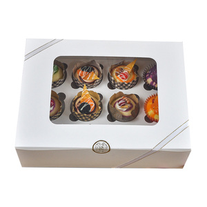 China Factory Wholesale Cheap Customized Paper Cardboard 12 Mini Cup Cake Packaging Bakery Cupcake Box