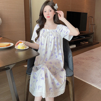 M-5XL confortable impression femmes mode dame dames pyjamas courts ensemble chemise de nuit vêtements de nuit pyjamas vêtements de nuit d'été