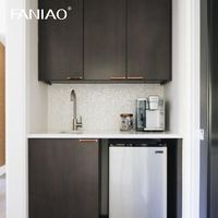 Ensembles d'armoires de cuisine miniatures pour chambre d'hôtel, écologiques, avec évier, armoires de base, laque moderne, robinet modulaire, charnières, tiroir, panier
