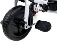 Tricycle bébé 4 en 1 pliable avec poignée de poussée, siège rotatif à 360 degrés, capote et panier pour les tout-petits de 1 à 3 ans
