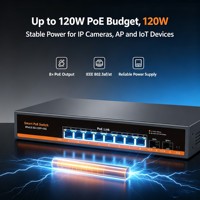 Switch de Red PoE de 8 Puertos 2.5G con 2x10G SFP+ Uplink y Control VLAN, Venta al Por Mayor de Fábrica