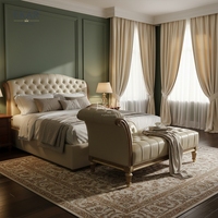 Banc de bout de lit en cuir capitonné EKAR Sovereign |   Chaise longue de style américain de luxe