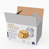 Boîte en carton ondulé pliable robuste avec logo personnalisé pour l'emballage alimentaire de biscuits, la vente au détail et l'expédition e-commerce