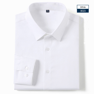 Polo a maniche lunghe da uomo in seta bianca di alta qualità, personalizzabile, anti-piega e traspirante, ideale per occasioni formali e <span class=keywords><strong>business</strong></span>. - Product Image 1