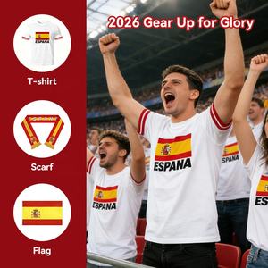 T-shirt de football respirant en maille de haute qualité pour supporters de la Coupe du Monde 2026 (Canada, Mexique, États-Unis, Espagne) – Personnalisable par sublimation - Product Image 1