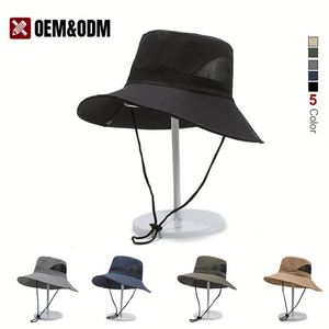 Chapeaux de pêcheur personnalisés, brodés, avec cordon de serrage, respirants, pour les activités de plein air estivales, les voyages, la pêche - Product Image 2