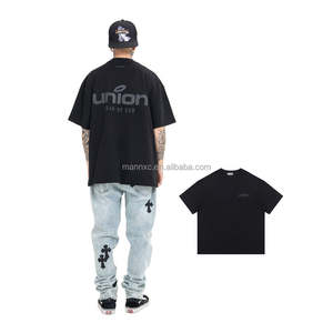 T-shirts pour hommes de qualité supérieure personnalisé lueur coton vinyle lumineux Logo impression réfléchissant ses matériaux foncé surdimensionné coupe tricoté - Product Image 3