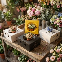 Fournitures pour fleuristes, emballages de fleurs en carton recyclables, écologiques, durables, boîtes rigides pour l'expédition de fleurs, laminage mat, vente en gros