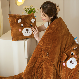 Hot Selling Milk Fleece Pillow <strong>Blanket</strong> Warm Cozy 2-in-1 Soft <strong>Comfort</strong> for Sofa Bedroom Travel Lightweight Home Decor - Product Image 4
