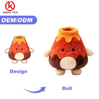 Boneka Gunung Berapi Isi Dakron, Plushie Personalisasi dengan Lava untuk Branding Museum, Kain Lembut Bersertifikat CE, 20cm, 100 Pcs MOQ, Custom