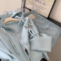 Damen Frühling Neuerscheinung Maßgeschneiderter Langarm-Reißverschluss-Pullover Mantel in Übergröße