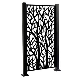 Clôture en panneaux composites pour jardin privé, revêtement poudré noir, grillage métallique, clôture en aluminium découpée au laser - Product Image 3