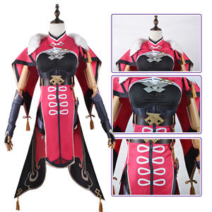 Costume de Cosplay <span class=keywords><strong>Beidou</strong></span> pour femme, vêtement rouge et noir, ensemble complet, cape de robe pour Halloween, 2020 - Product Image 5