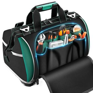 Hot Sale Custom Heavy Duty Canvas <b>Tool</b> Storage <b>Bag</b> with Adjustable Shoulder Strap Wide Mouth Design Easy Access OEM ODM Services - Product Image 1