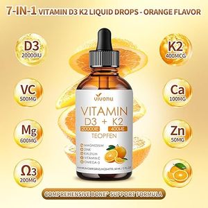 VivoNu Gouttes d'extrait de plante Vitamine D3 K2 60ml avec mélange de soutien immunitaire Formule végétarienne Usage quotidien pour adultes - Product Image 3