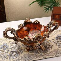 Ensemble d'ornements de table basse en résine époxy sculptée, style art populaire artistique, comprenant une assiette à fruits européenne, une boîte à mouchoirs et une figurine lavable, personnalisable