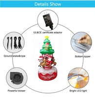 Carrusel Inflable Navideño de Santa Claus y Renos con Árbol de Navidad, Decoración Navideña Inflable de 10 Pies, Poliéster, Venta al Por Mayor de Fábrica