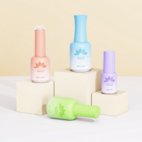 Botol Kutek Kosong Grosir Bulat 10ml 15ml Logo Kustom Set Kemasan Kaca Gel Builder