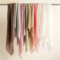 Écharpe carrée en Tencel et polyester 70 x 70 cm, couleur unie, tissu Tencel avancé, châle élégant et minimaliste pour femme