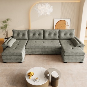 Divano Letto a U Convertibile con Porte USB, Chaise Longue Modulare Oversize per Soggiorno/Appartamento Moderno - Product Image 3