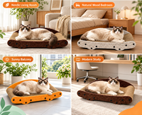 Griffoir durable en carton ondulé pour canapé, protection de meubles pour chats d'intérieur, grand lit griffoir en feutre naturel pour chatons