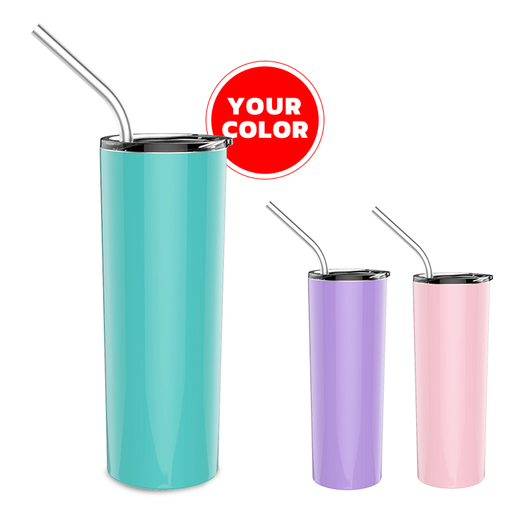 20 унций высокий тонкий стакан из нержавеющей стали Вакуумная Изолированная дорожная кружка с соломинкой
